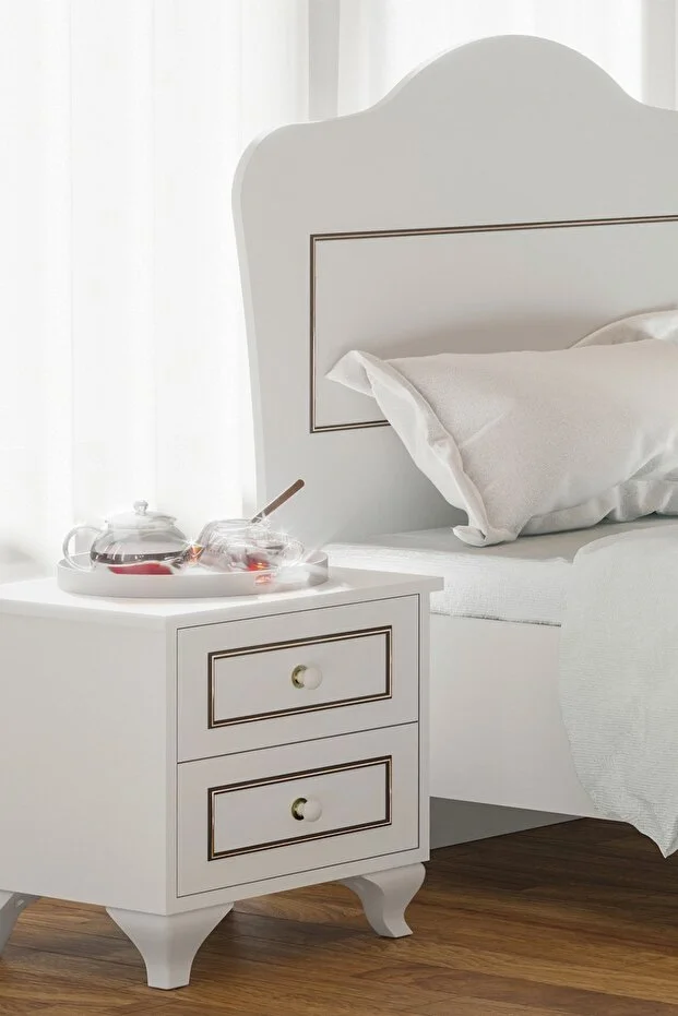 Beyaz Grey Country Komodin